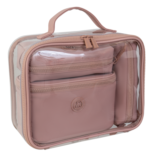 Joan & David The Tonal Sport Nylon 4-Piece Clear Cosmetic Bag Set #1