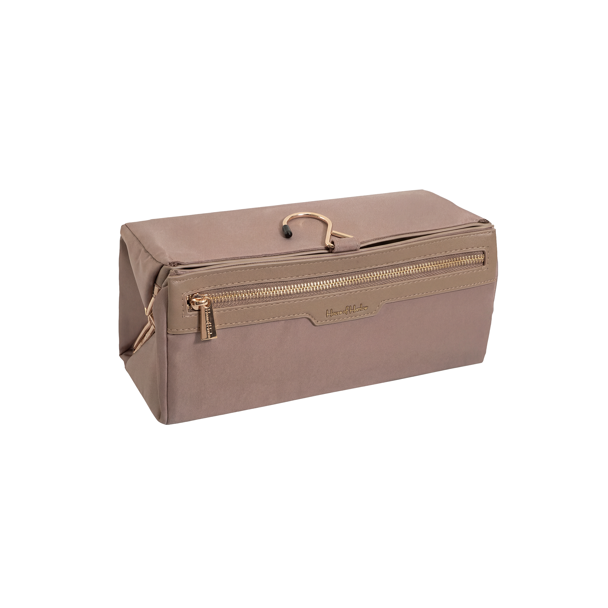 House of Harlow 1960 The Twill Nylon Double Compartment Hanging Toiletry Case #1