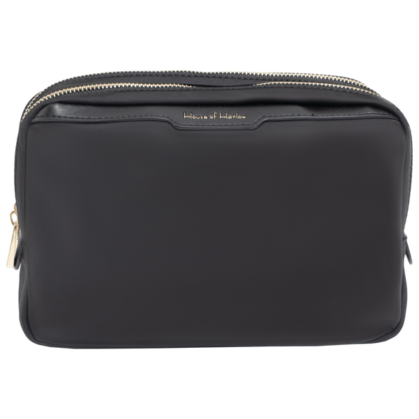 House of Harlow 1960 The Twill Nylon Double Compartment Cosmetic Bag #1