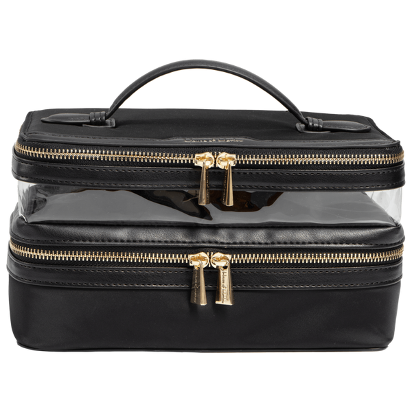 House of Harlow 1960 The Twill Nylon Double Compartment Toiletry Train Case #1