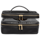 Black The Twill Nylon Double Compartment Toiletry Train Case 