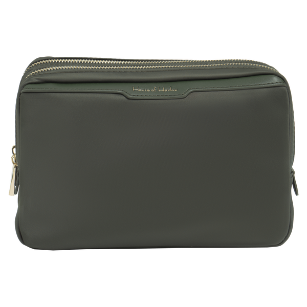 House of Harlow 1960 The Twill Nylon Double Compartment Cosmetic Bag #1