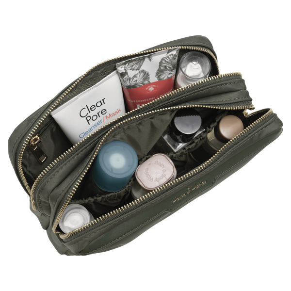 House of Harlow 1960 The Twill Nylon Double Compartment Cosmetic Bag #2