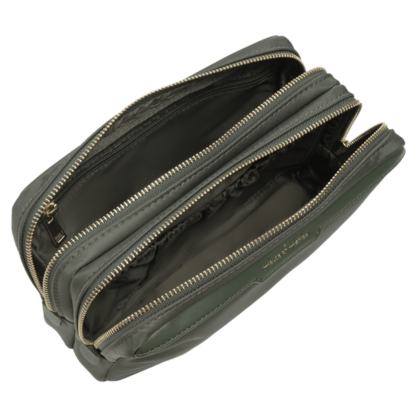 House of Harlow 1960 The Twill Nylon Double Compartment Cosmetic Bag #4