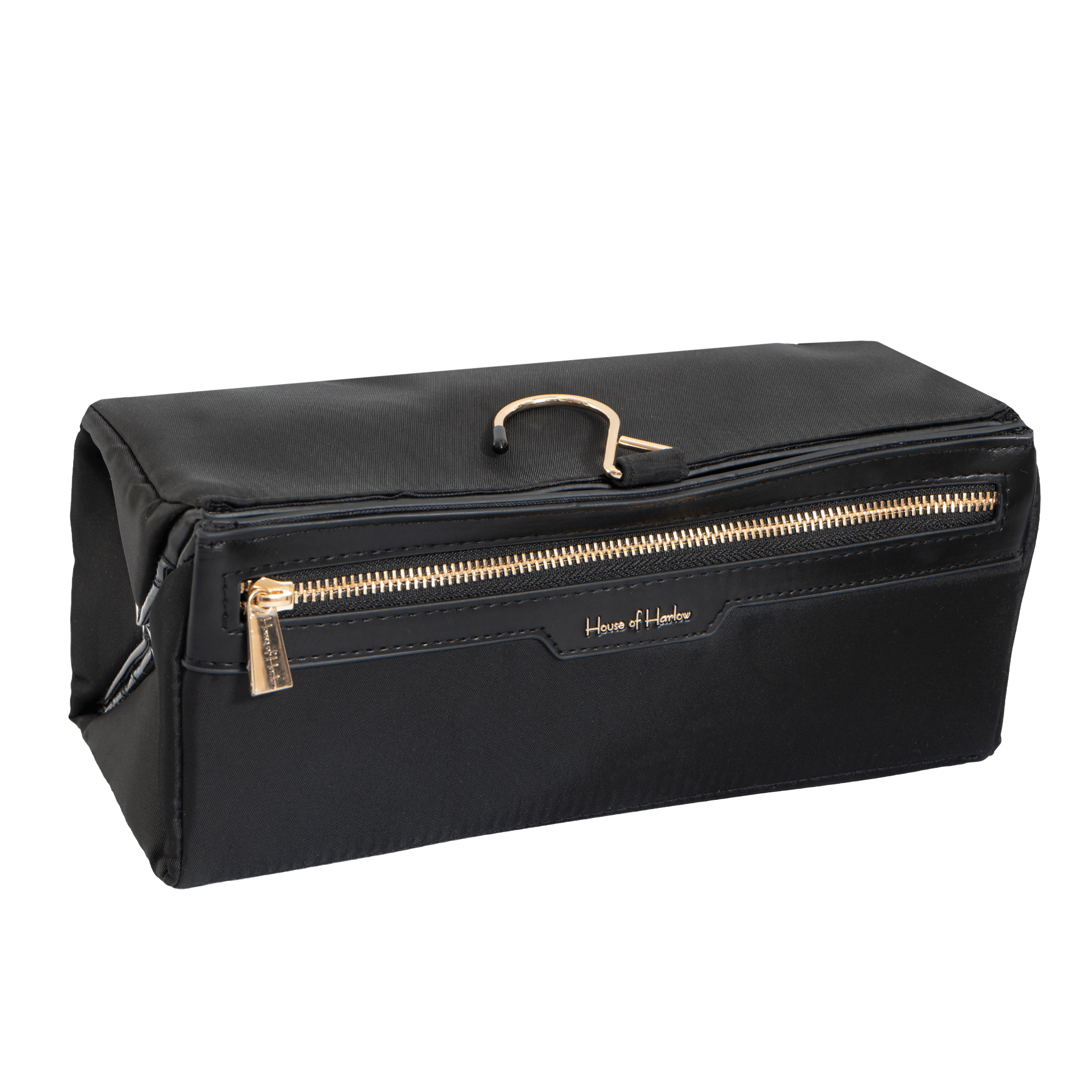 House of Harlow 1960 The Twill Nylon Double Compartment Hanging Toiletry Case #1