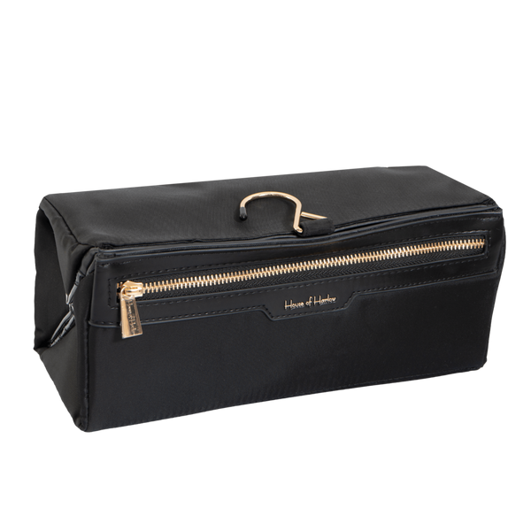 House of Harlow 1960 The Twill Nylon Double Compartment Hanging Toiletry Case #1