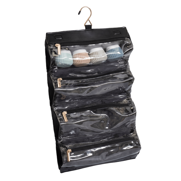 House of Harlow 1960 The Twill Nylon Double Compartment Hanging Toiletry Case #2
