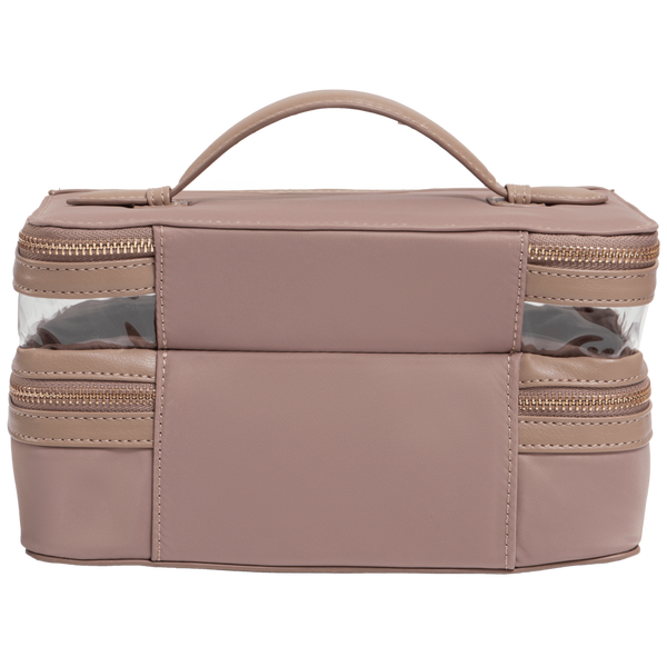 House of Harlow 1960 The Twill Nylon Double Compartment Toiletry Train Case #7