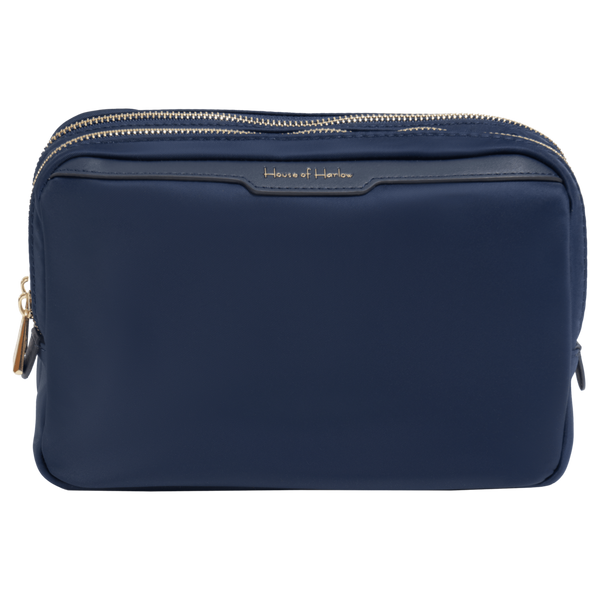 House of Harlow 1960 The Twill Nylon Double Compartment Cosmetic Bag #1