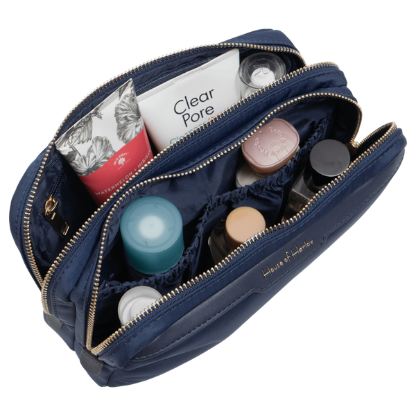 House of Harlow 1960 The Twill Nylon Double Compartment Cosmetic Bag #2