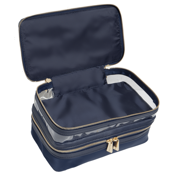 House of Harlow 1960 The Twill Nylon Double Compartment Toiletry Train Case #4