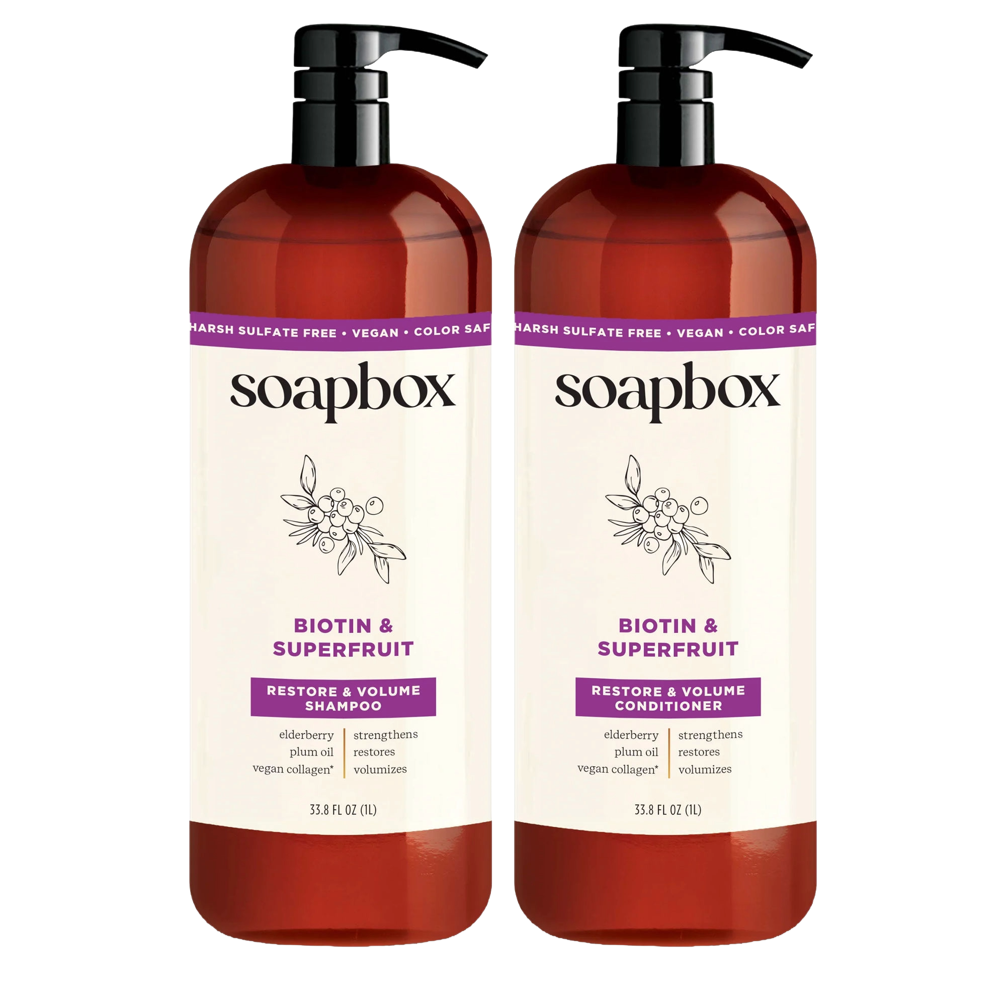 Soapbox Biotin Shampoo & Conditioner Duo INTERNATIONAL SHIPPING