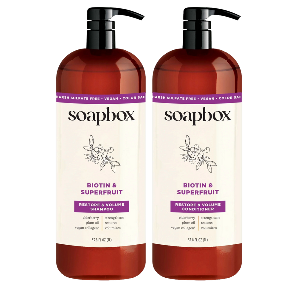 Soapbox Biotin Shampoo & Conditioner Duo - 33.8 oz