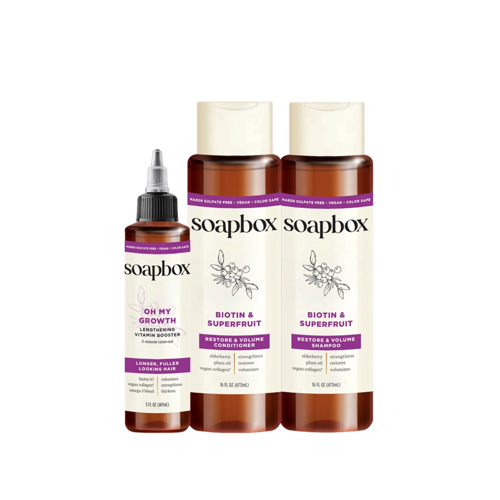 Soapbox Biotin & Superfruit Restore & Volume Haircare Essentials - 16 oz