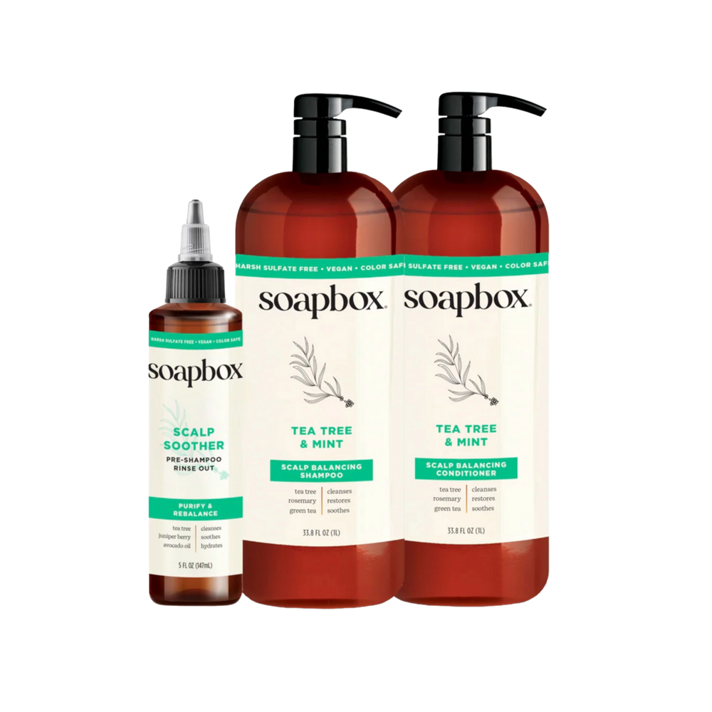 Soapbox Tea Tree & Mint Scalp Balancing Haircare Essentials - 33.8 oz