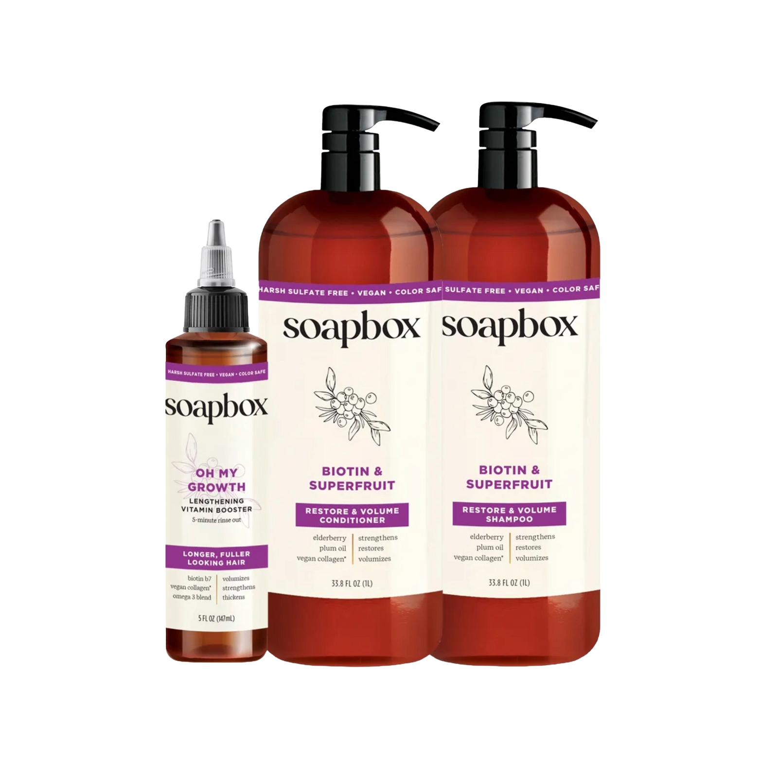 Soapbox - 33.8 oz Biotin & Superfruit Restore & Volume Haircare