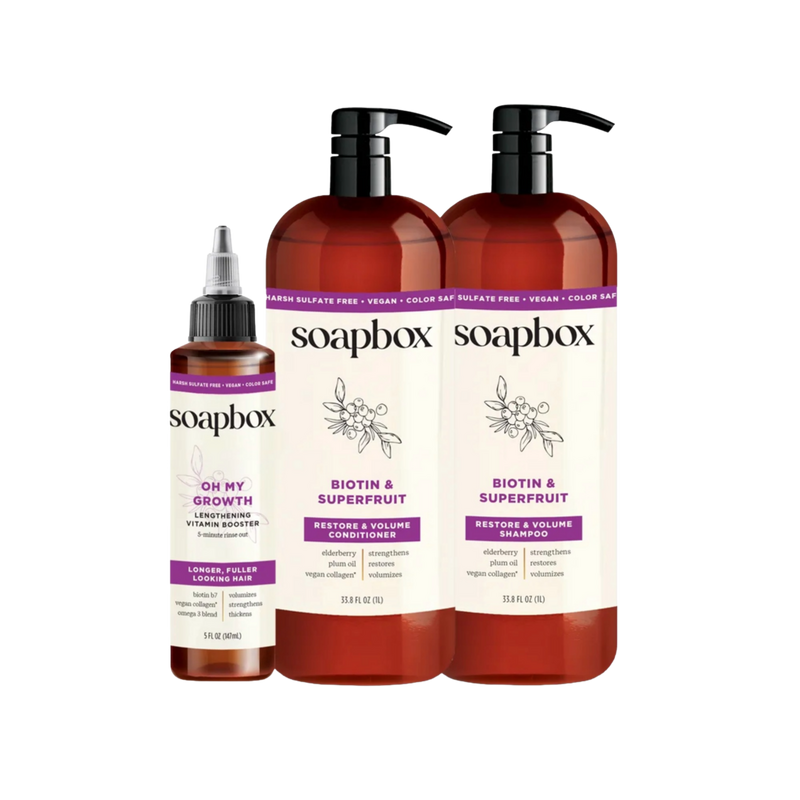 Soapbox - 33.8 oz Biotin & Superfruit Restore & Volume Haircare