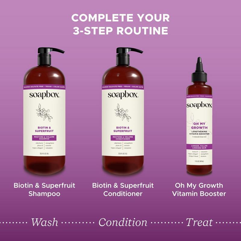 Soapbox - 33.8 oz Biotin & Superfruit Restore & Volume Haircare