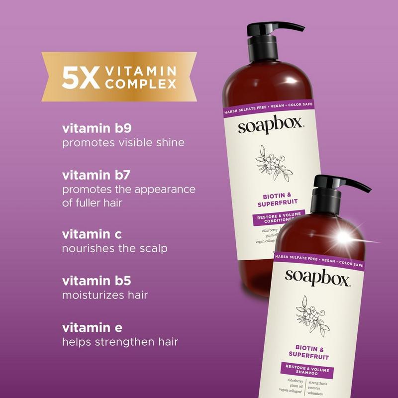 Soapbox - 33.8 oz Biotin & Superfruit Restore & Volume Haircare