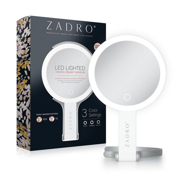 Zadro Multi-Position LED Lighted Hand Mirror with 10X/1X #8