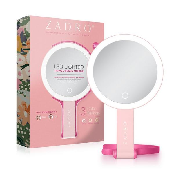 Zadro Multi-Position LED Lighted Hand Mirror with 10X/1X #8