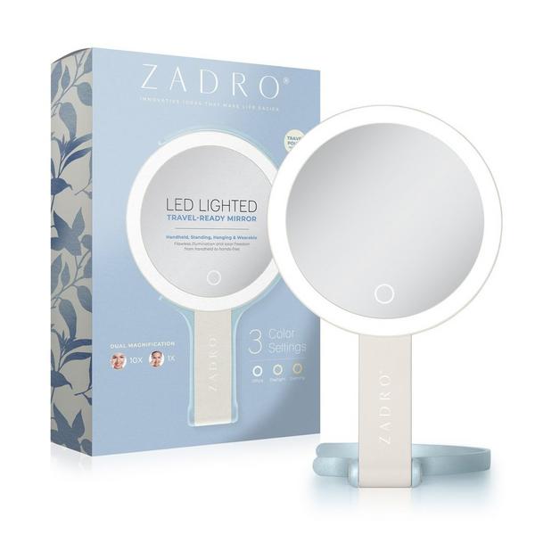 Zadro Multi-Position LED Lighted Hand Mirror with 10X/1X #8
