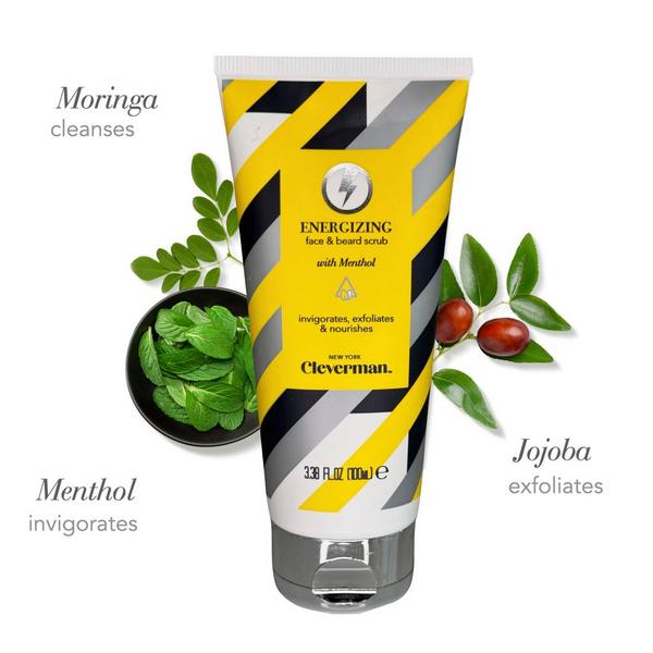 Cleverman Men’s Energizing & Sensitive Face & Beard Scrub Set + Free Silicone Face Scrubber #2