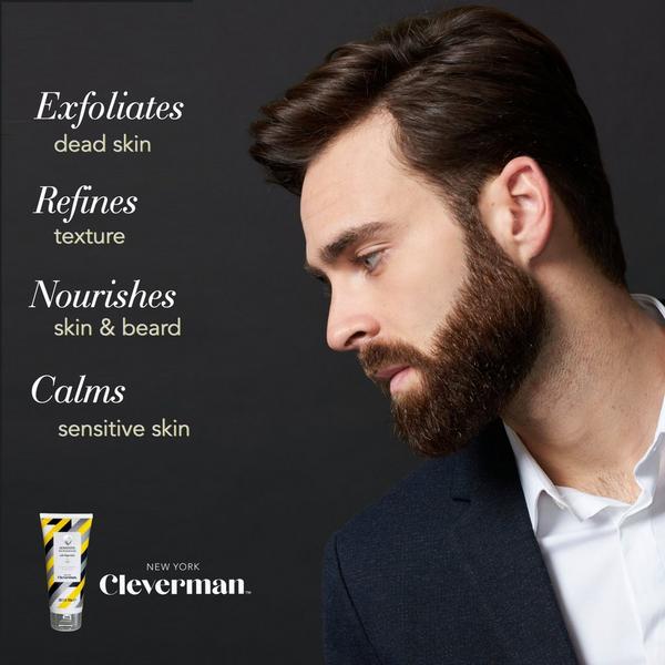 Cleverman Men’s Energizing & Sensitive Face & Beard Scrub Set + Free Silicone Face Scrubber #5