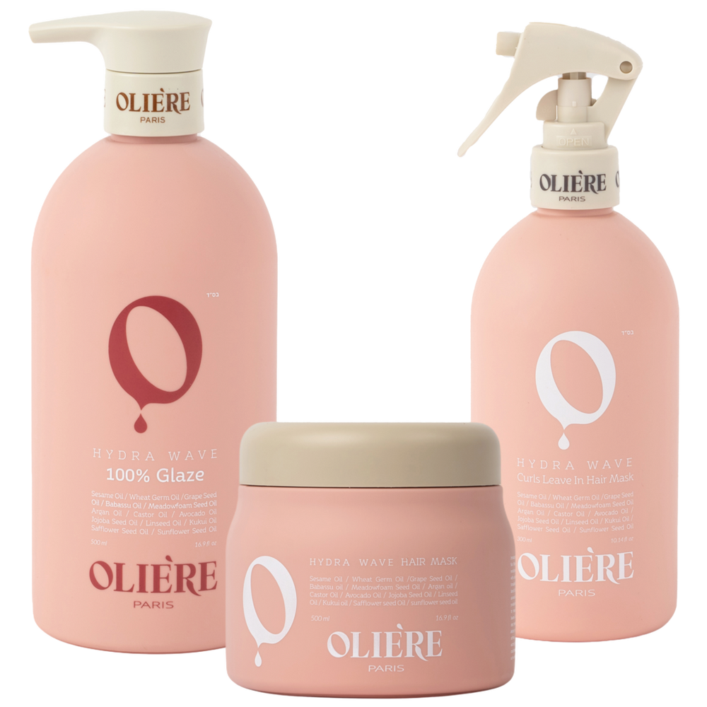 Oliere Paris Hydra Wave Curl-Defining Styling Hair Care Trio
