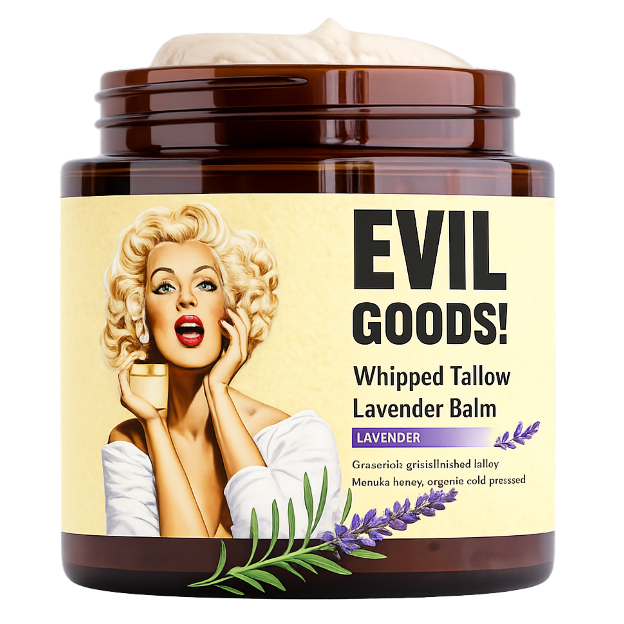 Evil Goods Whipped Grass-Fed Beef Tallow Balm INTERNATIONAL SHIPPING