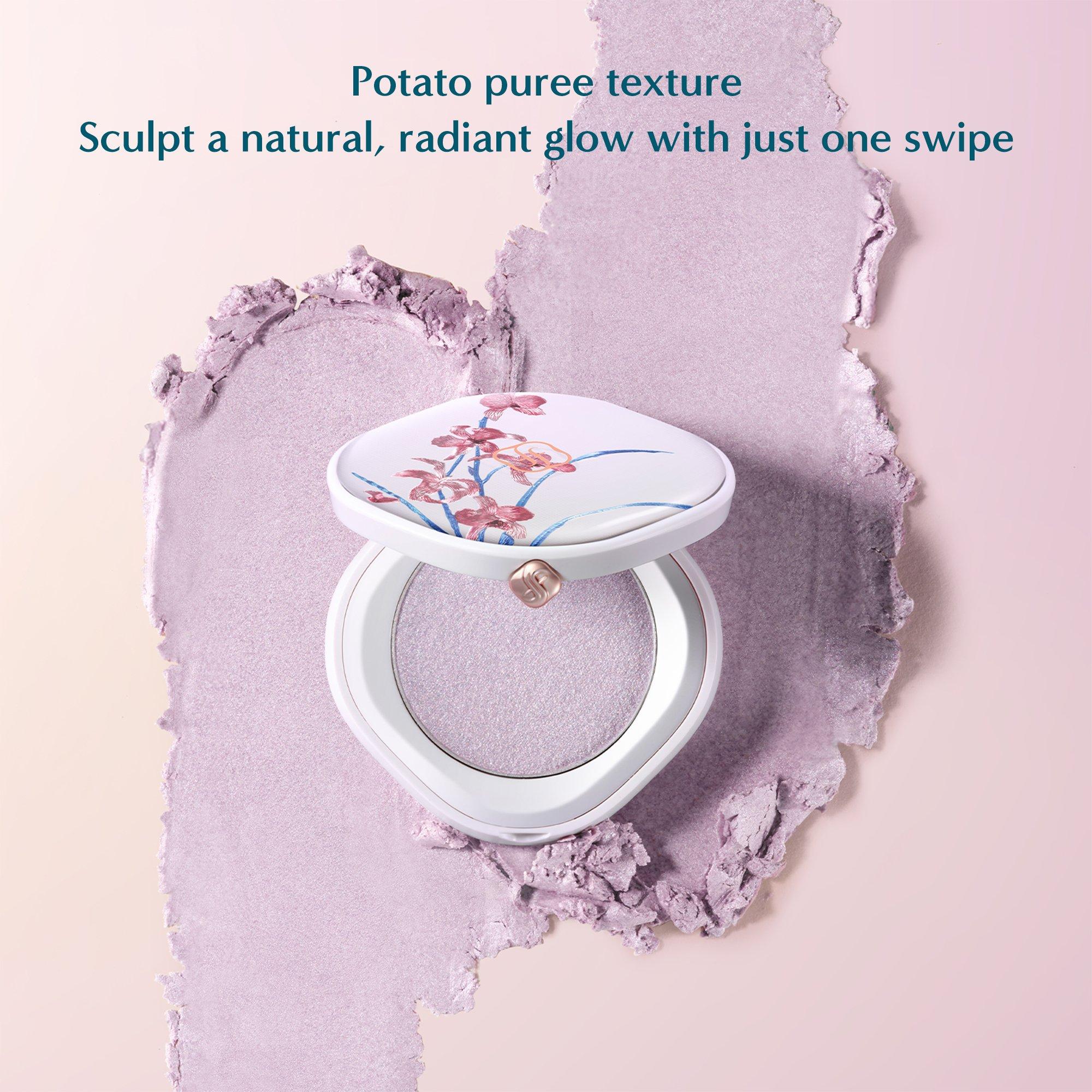 Хайлайтер Florasis Gentle Waves Aqua Glow, Ode to Embroidery, цвет: 03 Сиреневый мглистый — фото 4