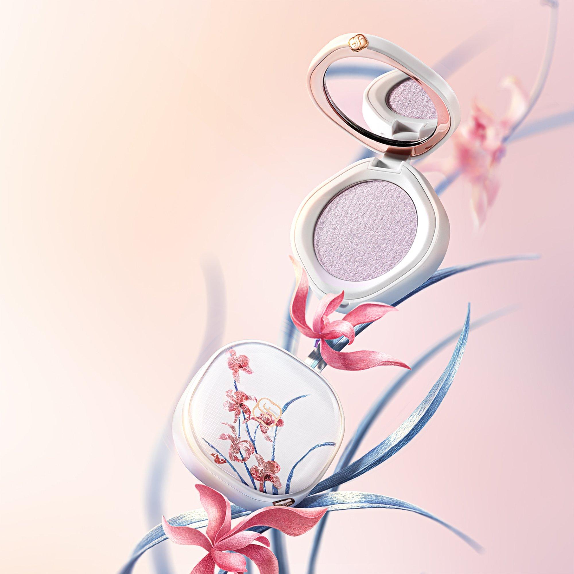 Хайлайтер Florasis Gentle Waves Aqua Glow, Ode to Embroidery, цвет: 03 Сиреневый мглистый — фото 9