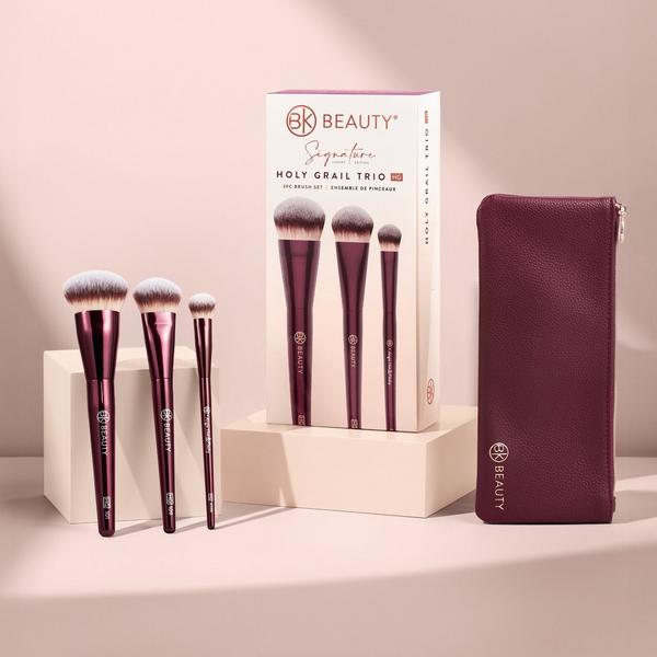 BK Beauty Holy Grail Brush Trio - Signature Series Burgundy Metal Set with Travel Pouch #5