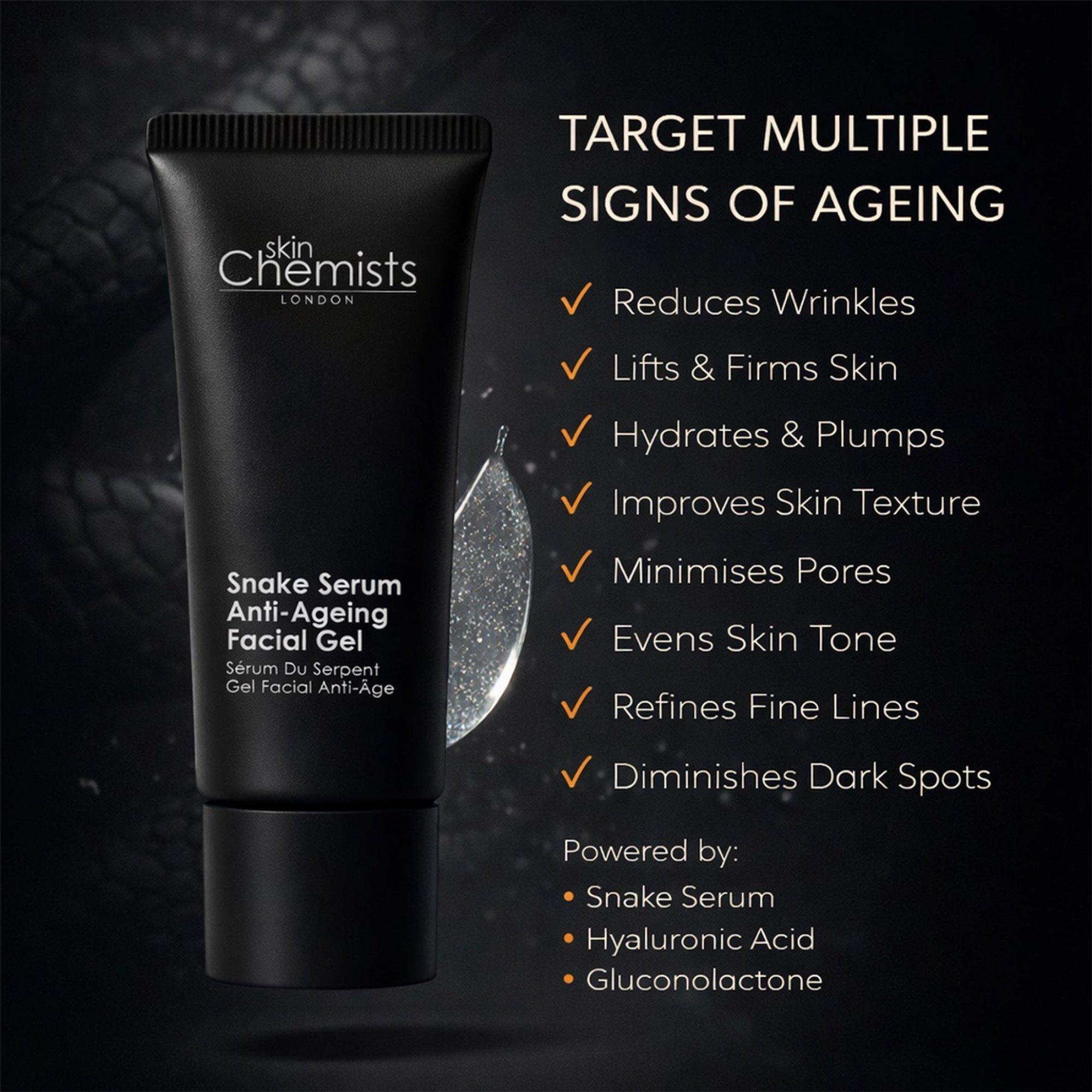 Дуэт антивозрастных гелей для лица skinChemists Snake Serum — фото 6