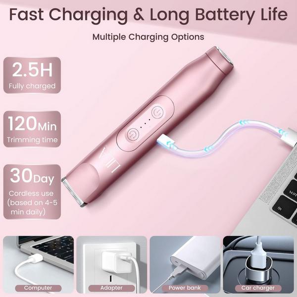 LILA by Akunbem 3-in-1 Waterproof Trimmer & Shaver for Women - USB Rechargeable #6