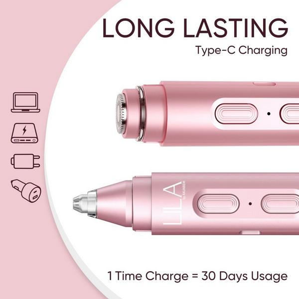 LILA by Akunbem 2 in 1 Portable Women Facial Shaver & Eyebrow Trimmer – Bloom T1 #7