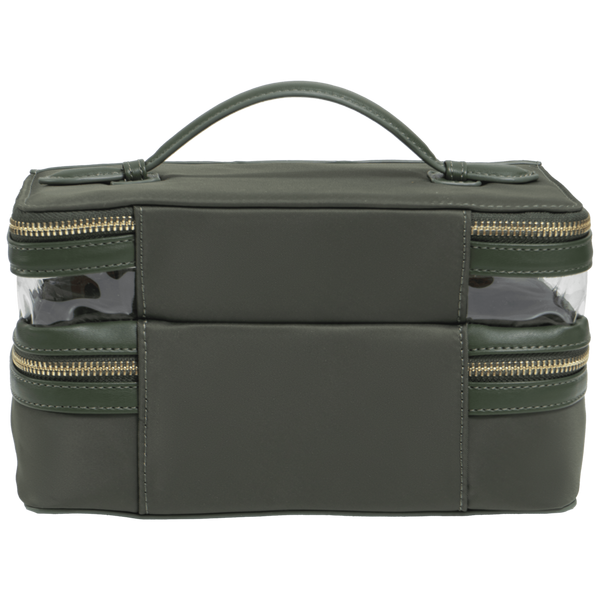 House of Harlow 1960 The Twill Nylon Double Compartment Toiletry Train Case #4