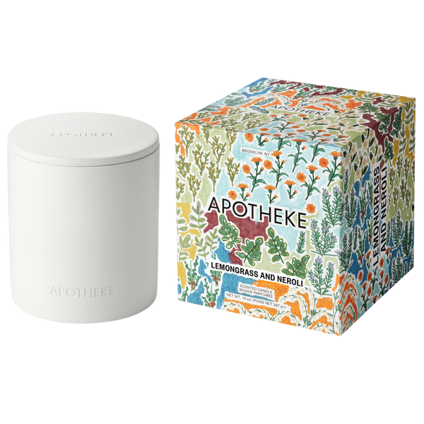 APOTHEKE Lemongrass and Neroli Specialty 2-Wick Scented Concrete Candle #1