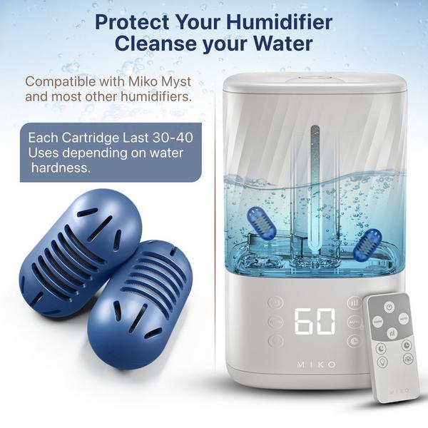 Miko Water Demineralization Cartridges - 4-Pack for Ultrasonic Humidifiers #5