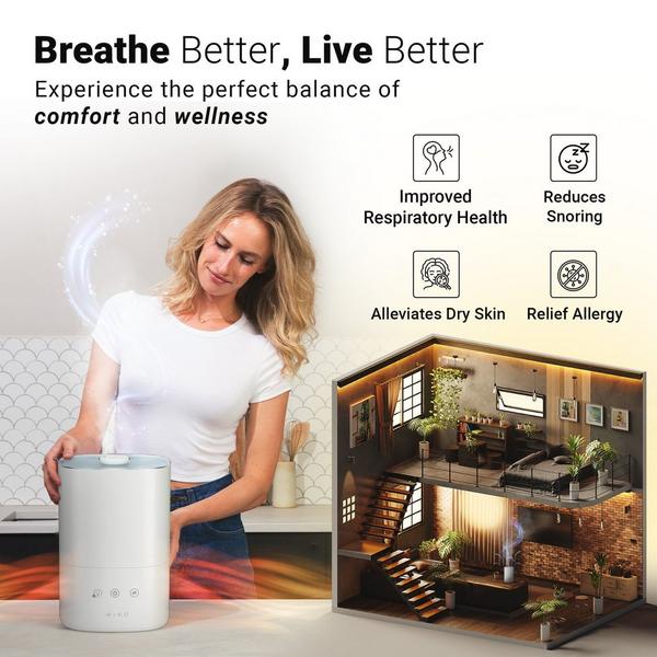 Miko Breeze 3-Speed Ultrasonic Cool Mist Humidifier with Top-Fill Tank & Aroma Tray #2