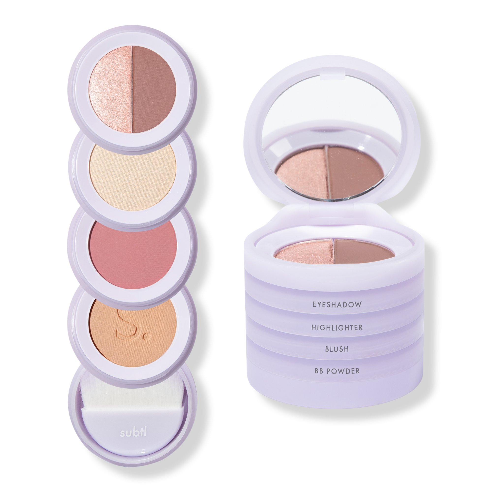 SUBTL. Beauty 4-in-1 Stack with Powder Foundation, Eyeshadow, Blush, and Highlighter #1