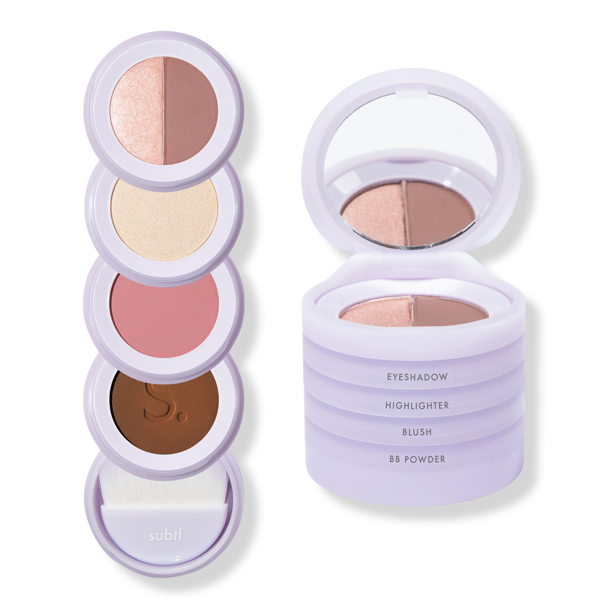 SUBTL. Beauty 4-in-1 Stack with Powder Foundation, Eyeshadow, Blush, and Highlighter #1