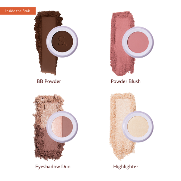 SUBTL. Beauty 4-in-1 Stack with Powder Foundation, Eyeshadow, Blush, and Highlighter #2