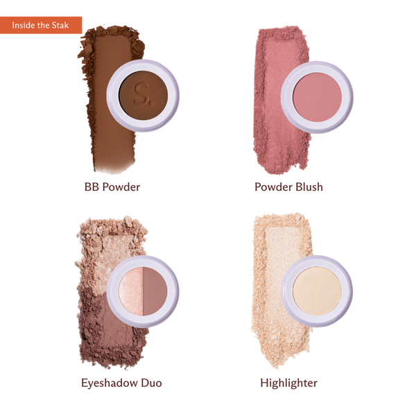 SUBTL. Beauty 4-in-1 Stack with Powder Foundation, Eyeshadow, Blush, and Highlighter #2