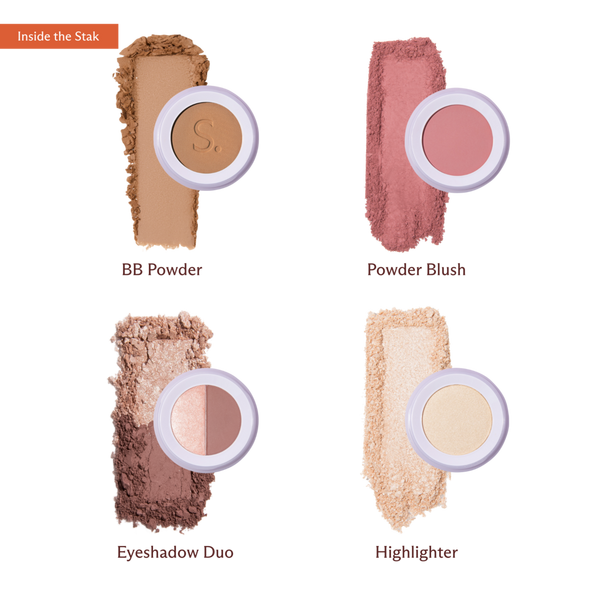 SUBTL. Beauty 4-in-1 Stack with Powder Foundation, Eyeshadow, Blush, and Highlighter #2