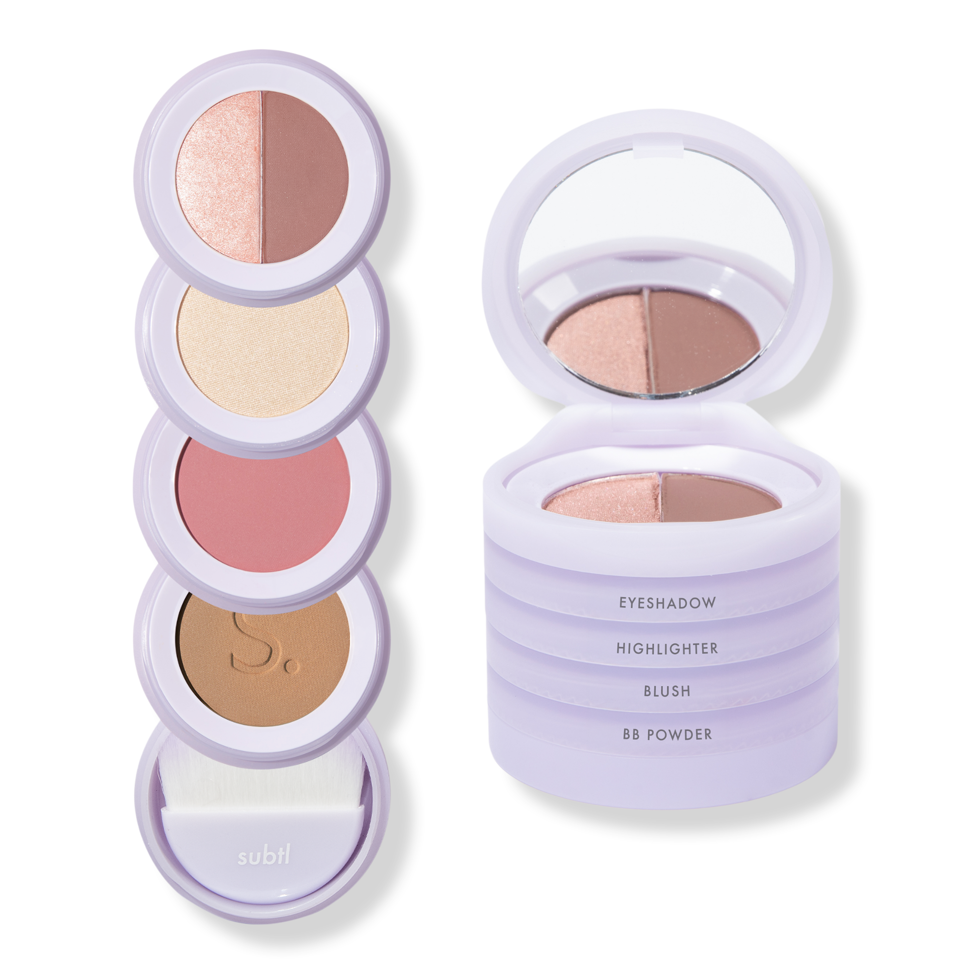 SUBTL. Beauty 4-in-1 Stack with Powder Foundation, Eyeshadow, Blush, and Highlighter #1