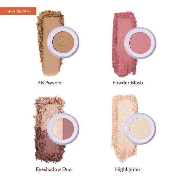 SUBTL. Beauty 4-in-1 Stack with Powder Foundation, Eyeshadow, Blush, and Highlighter #2