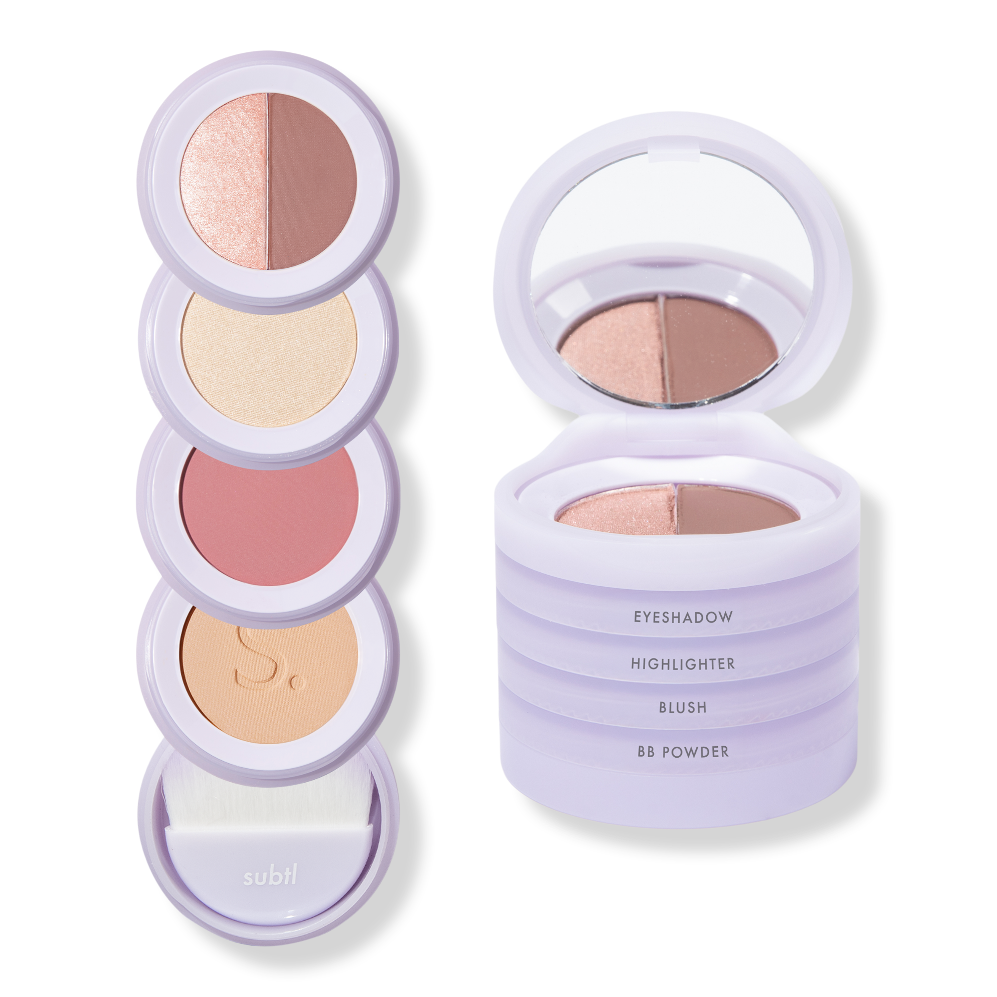 SUBTL. Beauty 4-in-1 Stack with Powder Foundation, Eyeshadow, Blush, and Highlighter #1