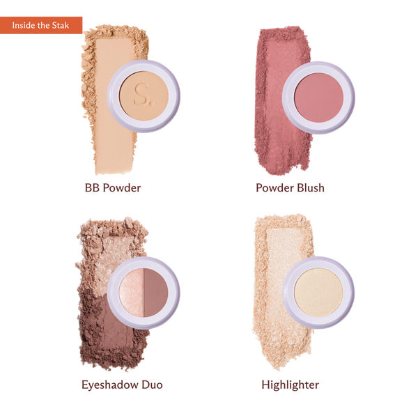 SUBTL. Beauty 4-in-1 Stack with Powder Foundation, Eyeshadow, Blush, and Highlighter #2