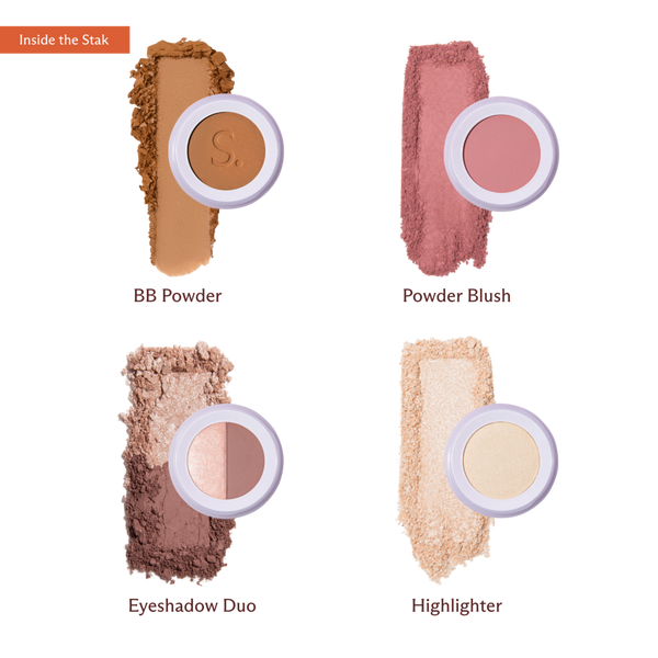 SUBTL. Beauty 4-in-1 Stack with Powder Foundation, Eyeshadow, Blush, and Highlighter #2
